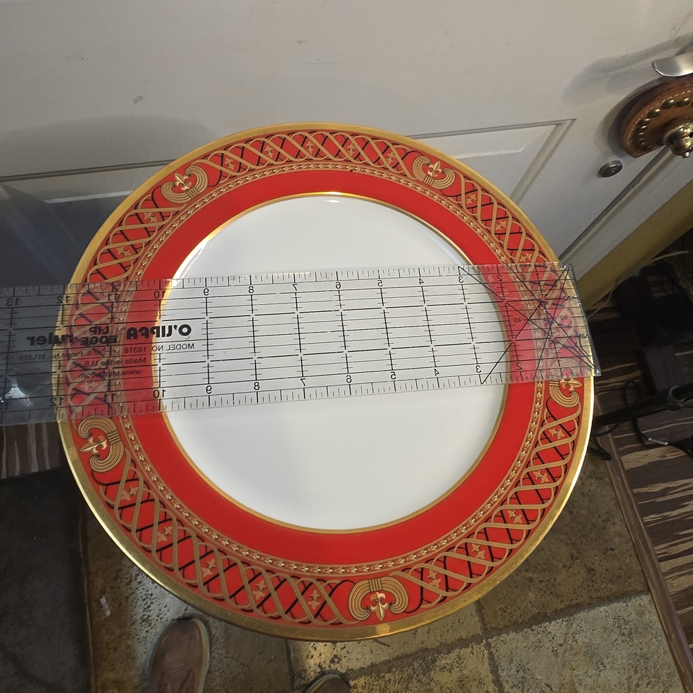 Christian Dior Authentic Ambassador Red and Gold Fine Dining Diner Plate - Picture 9 of 10